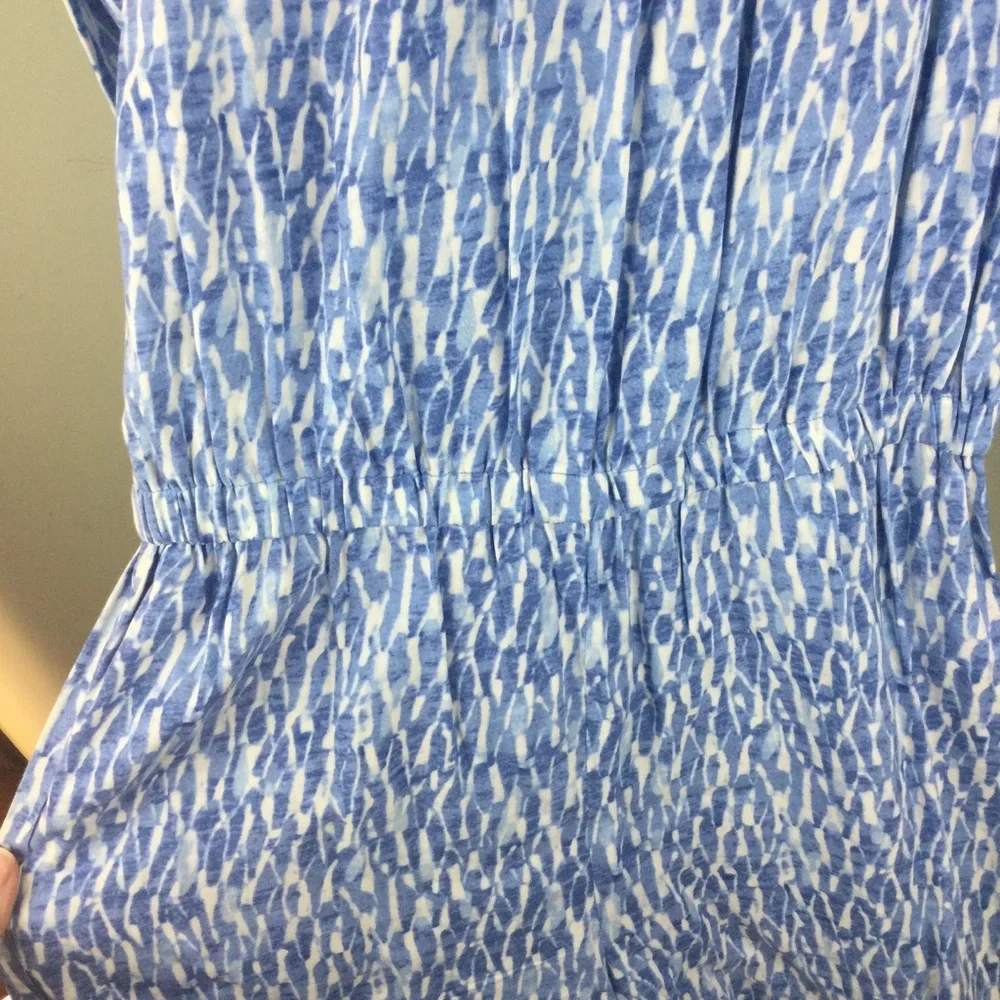 NWT MICHAEL Michael Kors Off-The-Shoulder Ocean Blue Printed Romper Size 4